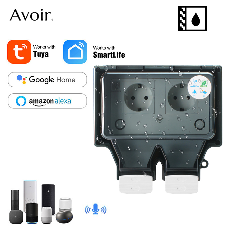 Outdoor Power Outlet Wifi - Avoir Tuya prises électriques murales Ip66