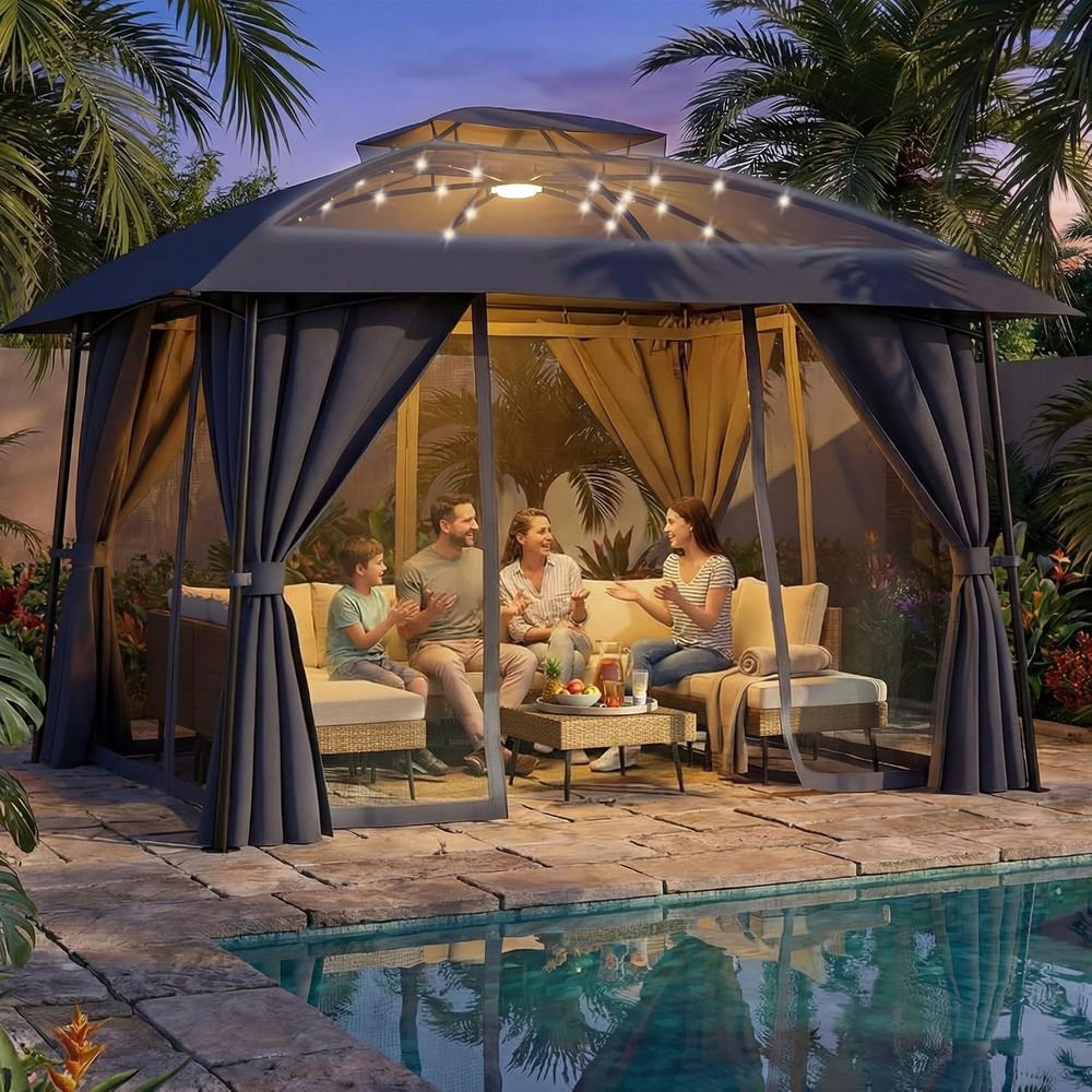 Outdoor Power For Gazebo - Gazebo de jardin 1012 avec éclairage