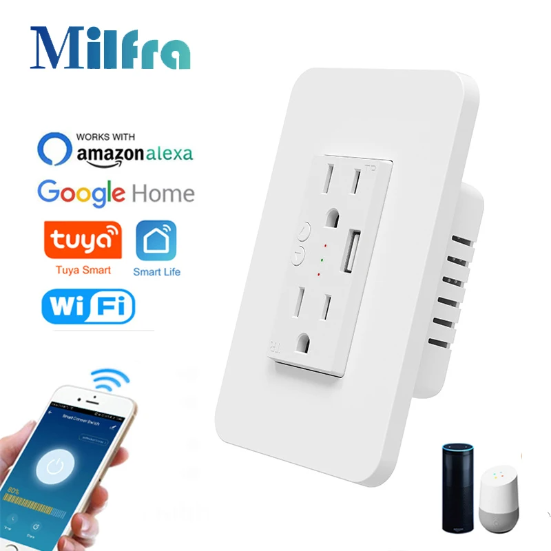 Outdoor Power Outlet Wifi - Milfra-Prise intelligente WiFi à double paroi,