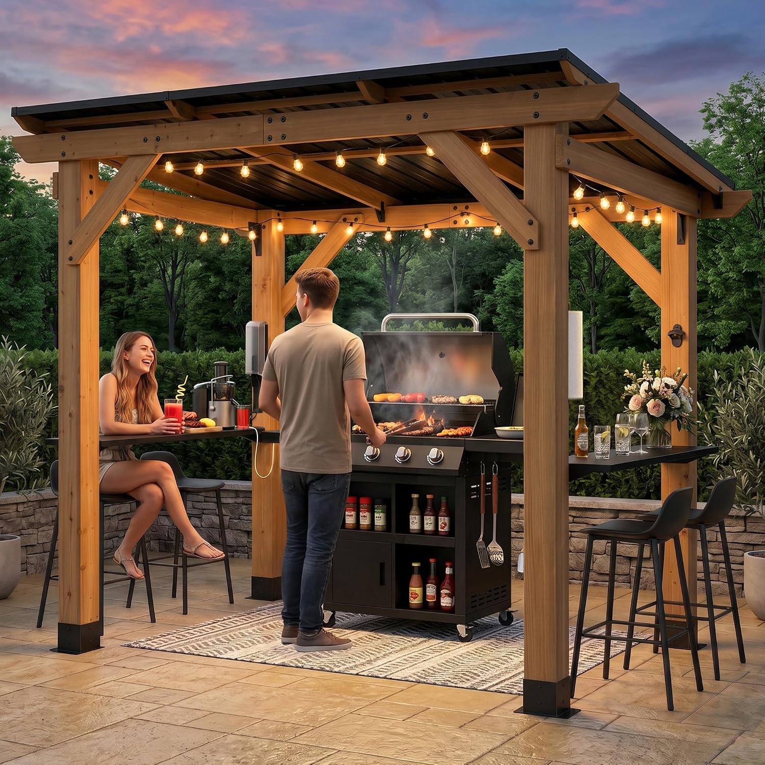 Outdoor Power For Gazebo - Gazebo de barbecue en bois de