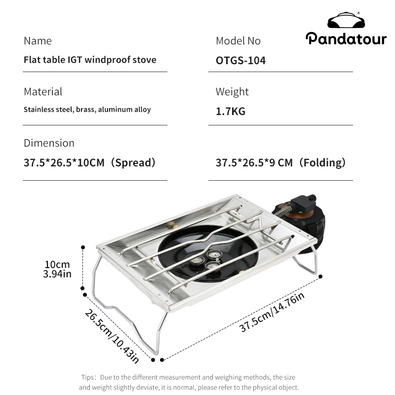 Pandatour IGT – poêle de Table - Outdoor Power Equipment Brands avis et prix